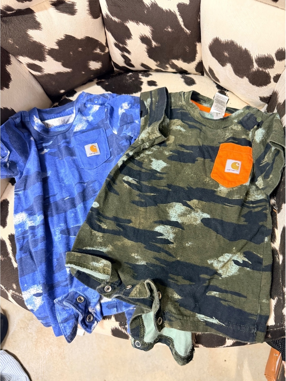 Carhartt Baby Boys 2 piece Camo Onesie Set, Size 6 Months
